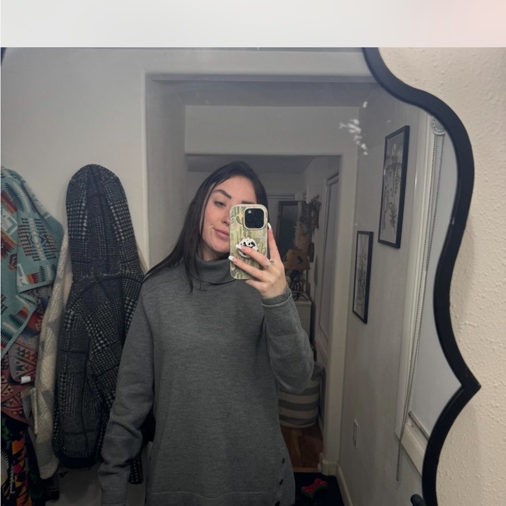 Athleta Gray Cowl Neck Sweater Relaxed Fit